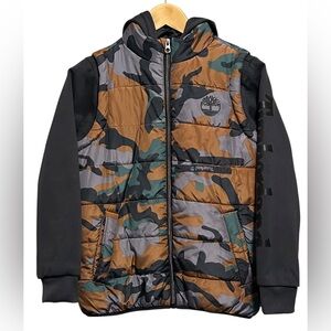 Boys Timberland Hybrid Camo Puffer Jacket SZ L (14/16)